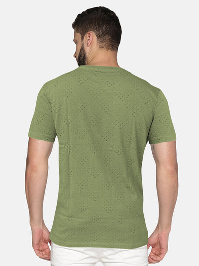 UrGear Solid Men Round Neck Light Green T-Shirt