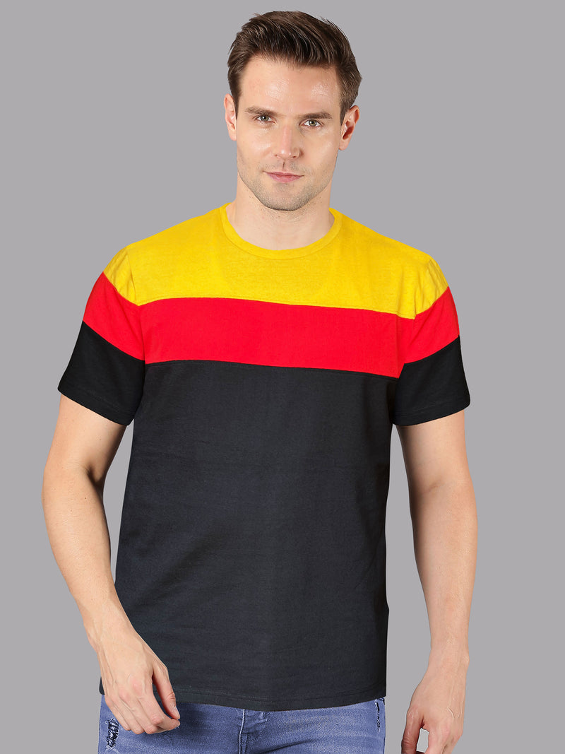 UrGear Colorblock Men Round Neck Multicolor T-Shirt