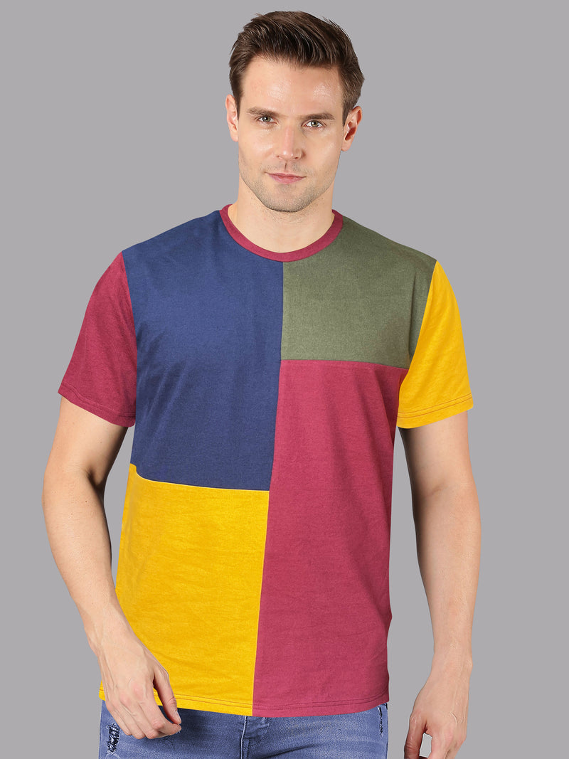 UrGear Colorblock Men Round Neck Multicolor T-Shirt