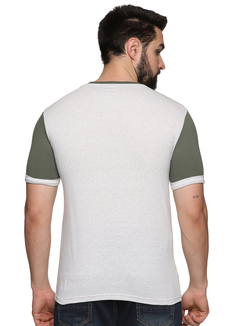 UrGear Color Block Men Round Neck Green, Grey T-Shirt