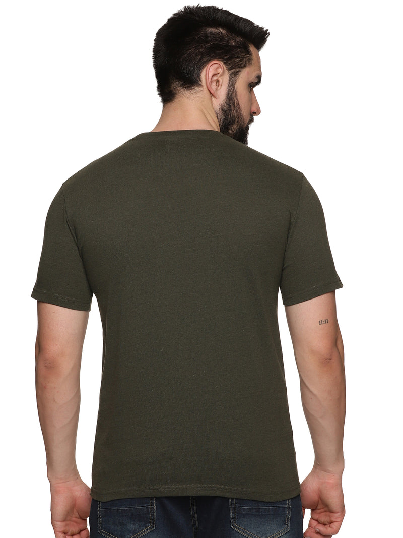 UrGear Printed Men Round Neck Light Green T-Shirt