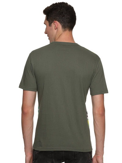 UrGear Printed Men Round Neck Light Green T-Shirt