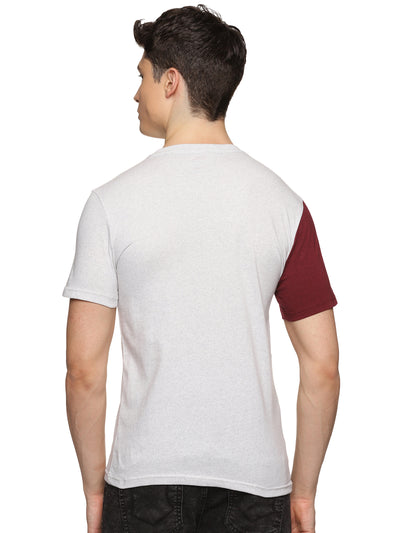 UrGear Printed Colour Block Men Round Neck White T-Shirt