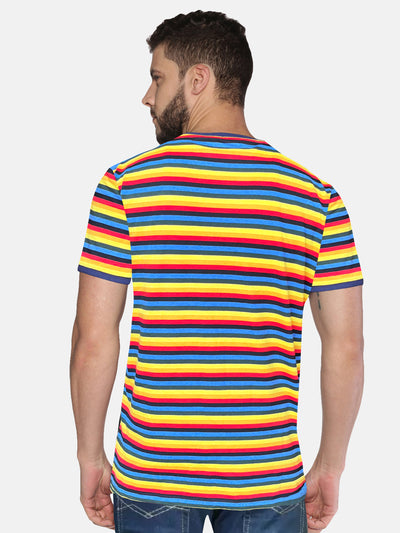 UrGear Striped Men Round Neck Multicolor T-Shirt