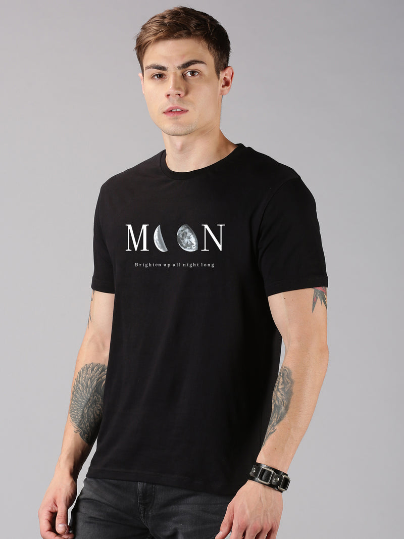 UrGear Printed Men Round Neck Black T-Shirt