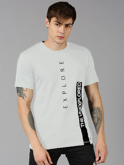 Men off-white Printed Casual Half Sleeve T-Shirt