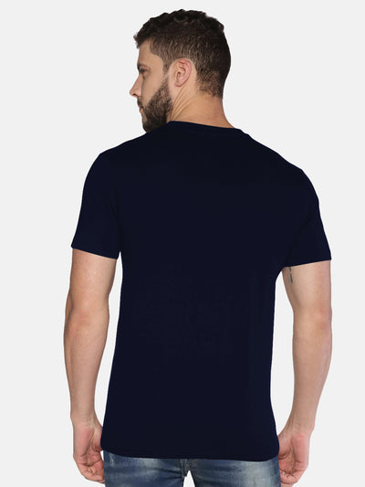 UrGear Graphic Print Men Round Neck Navy Blue T-Shirt