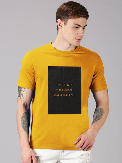UrGear Typography Men Round Neck Yellow T-Shirt