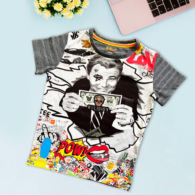 UrGear Boys Graphic Print Pure Cotton T Shirt