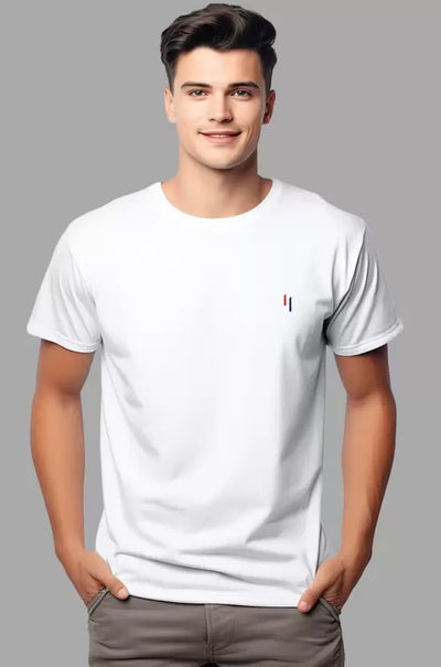 Checks & Squires Solid Men Round Neck White color T-Shirt