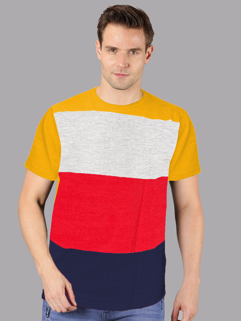 UrGear Color Block Men Round Neck Multicolor T-Shirt