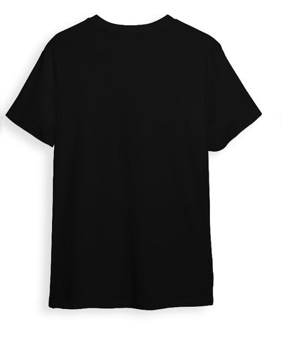 Black Printed Men Half Sleeve Casual Tshirts