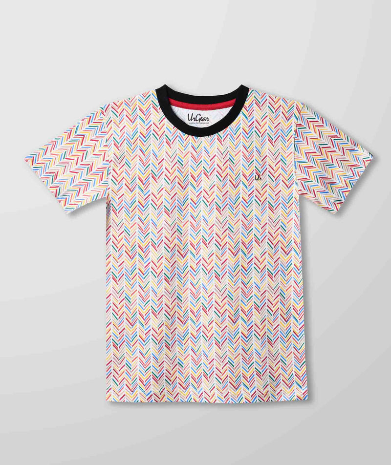 Kids Multicolor Printed Cotton T Shirt