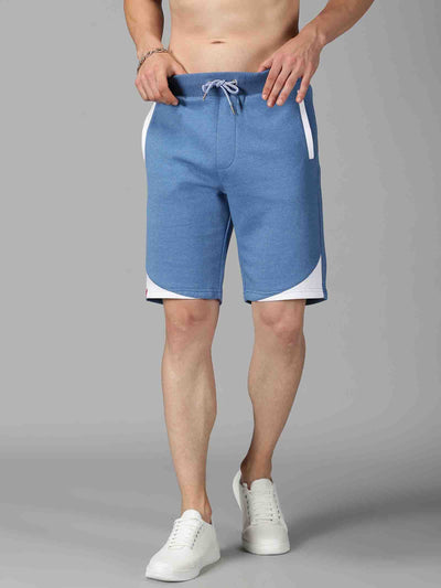 Men Blue Solid Baggy Shorts