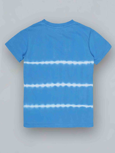 Kids Blue Striped Cotton T Shirt