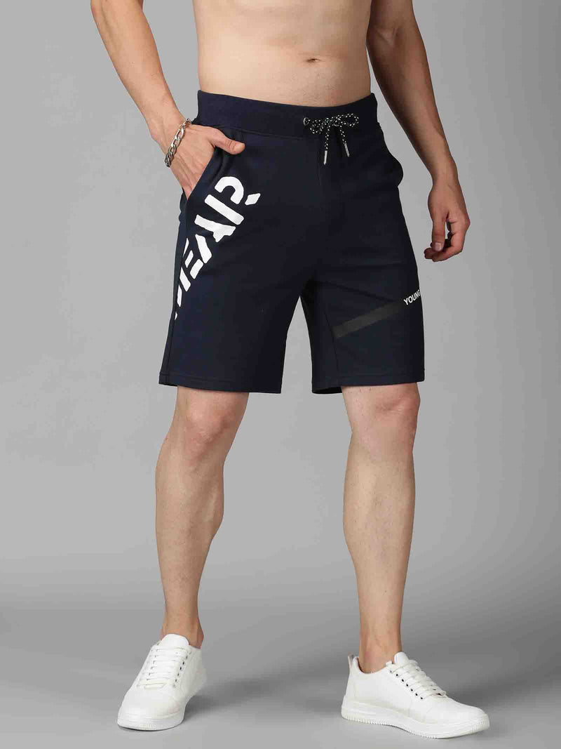 Men Navy Printed Baggy Shorts