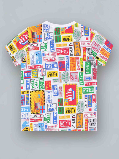 Kids Multicolor Printed Cotton Casual T-Shirt