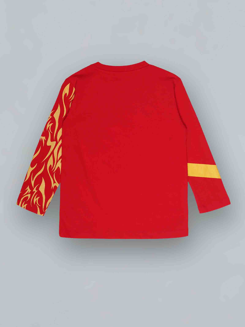 Kids Red Animal Print Cotton T Shirt