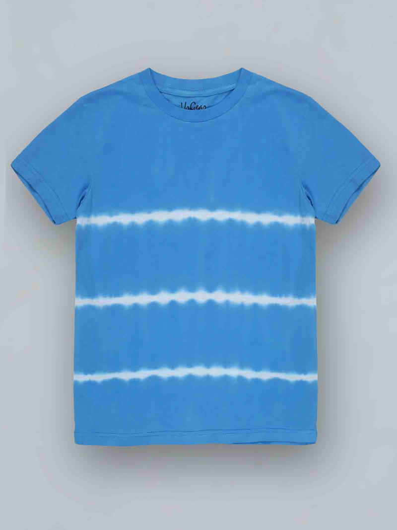 Kids Blue Striped Cotton T Shirt