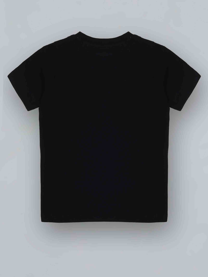 Kids Black Animal print Cotton Casual T-Shirt