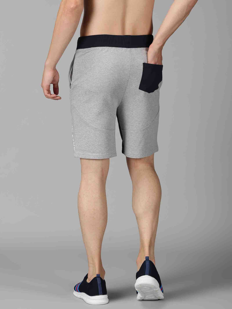 Men Grey Solid Baggy Shorts