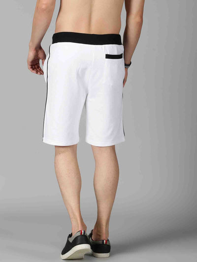 Men White Colourblock Baggy Shorts