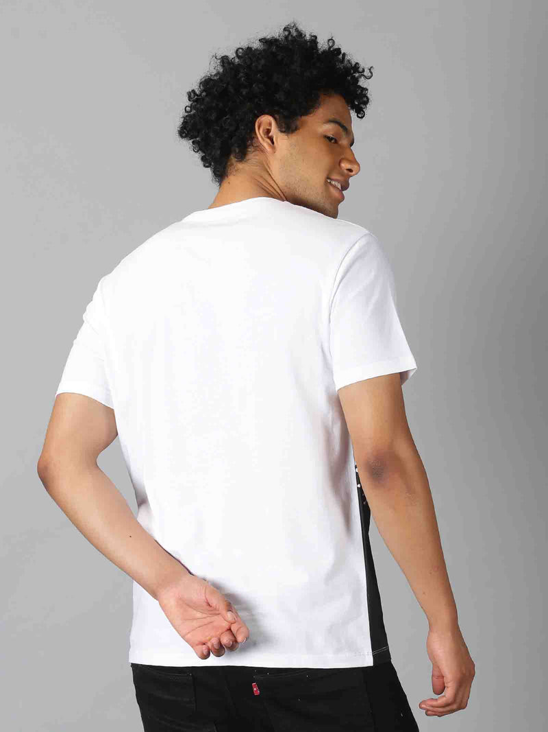 Men White Tie & Dye Round Neck T-Shirt