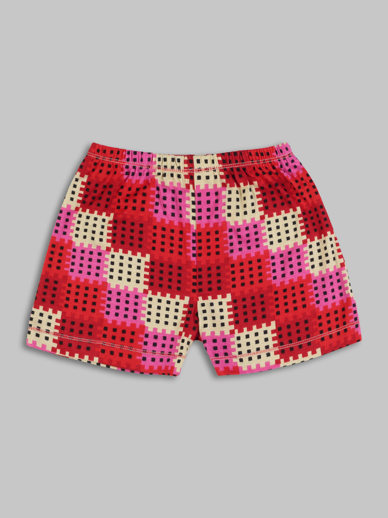 Kids Pink Metro Check Shorts