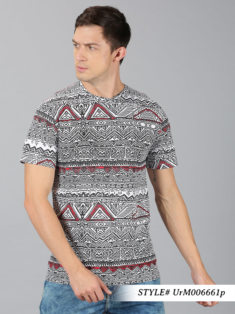 Men MultiColor printed Round Neck T-Shirt