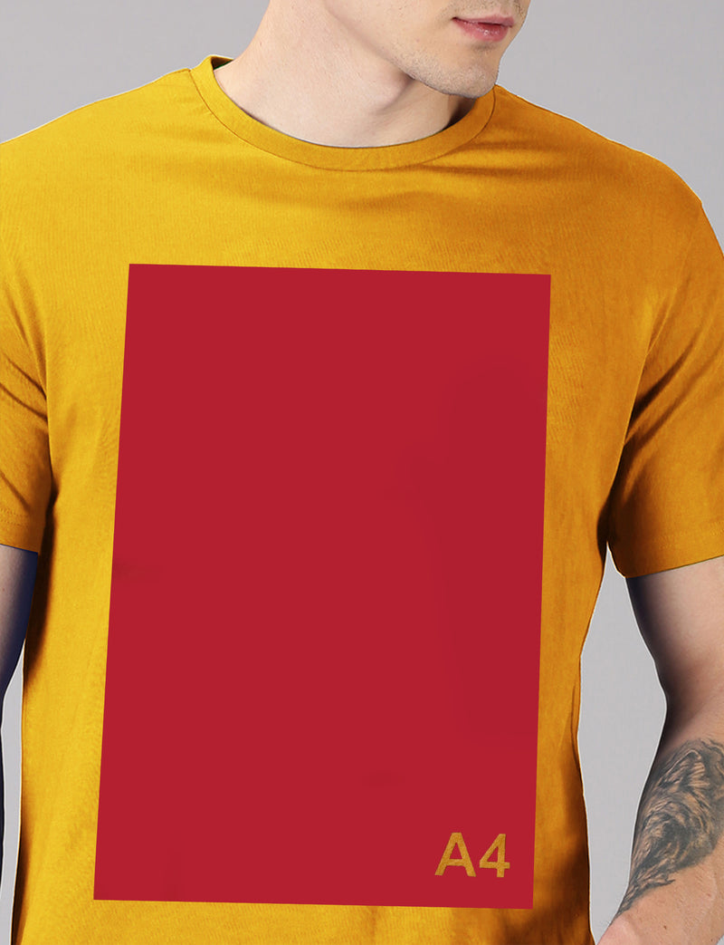 UrGear Graphic Print Men Round Neck Yellow T-Shirt
