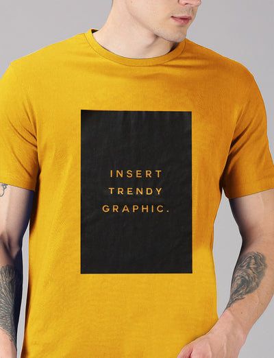 UrGear Typography Men Round Neck Yellow T-Shirt