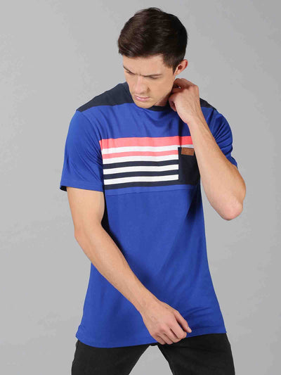 Men MultiColor ColorBlock Round Neck  T-Shirt