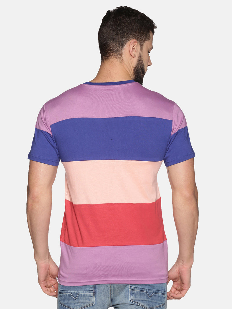 Men MultiColor ColorBlock Casual T-Shirt