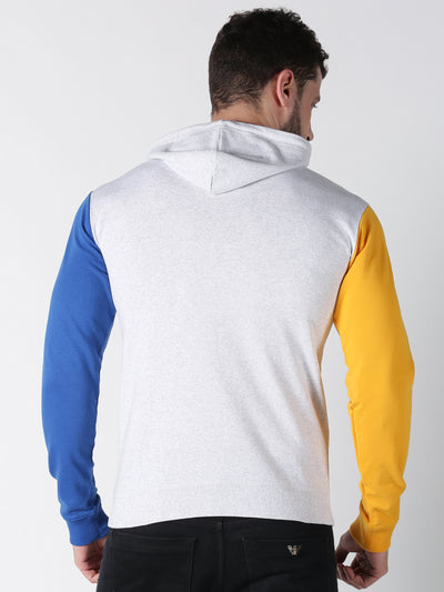 Men MultiColor ColorBlock Hooded Neck Sweatshirt
