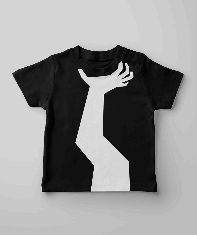 Kids Black Printed Cotton Casual T-Shirt