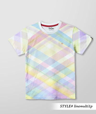 Kids MultiColor Printed Casual Cotton T-Shirt