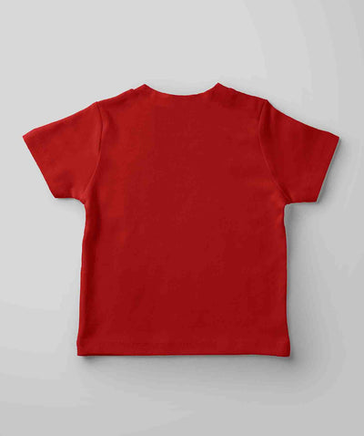 Kids Red Printed Cotton Casual T-Shirt